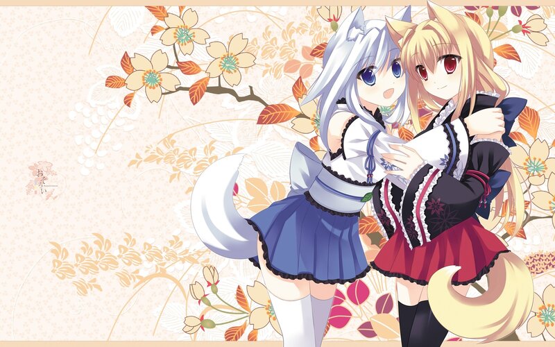Two anime girls with animal ears