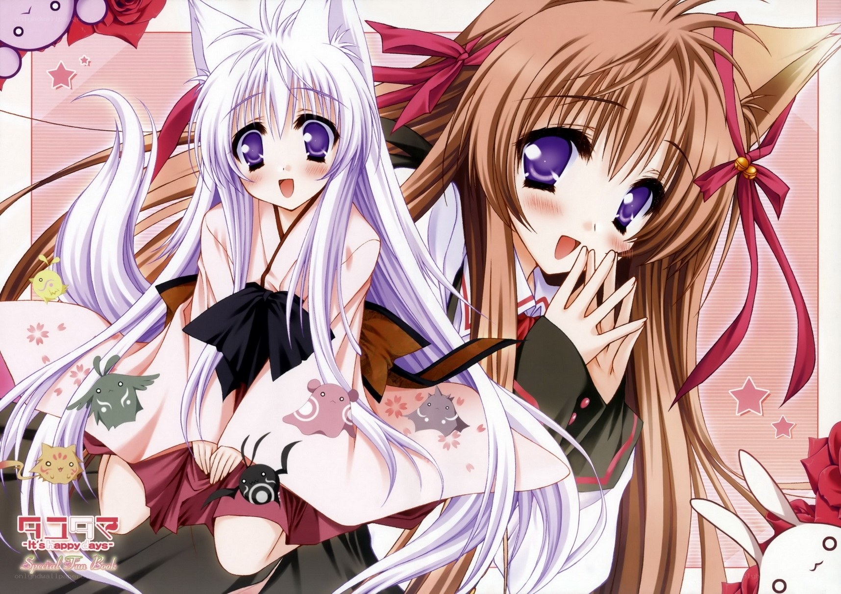 Two anime girls with animal ears