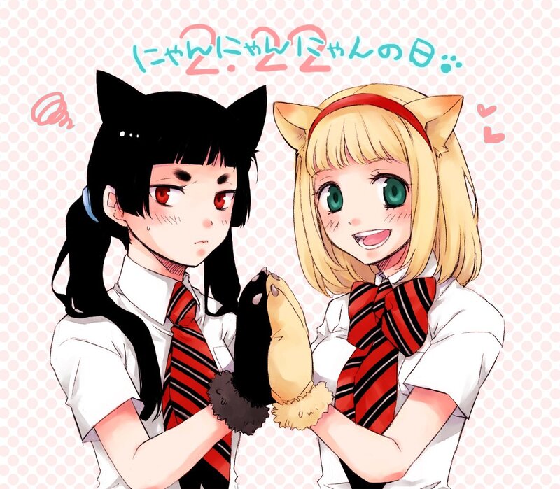 Two anime girls with animal ears
