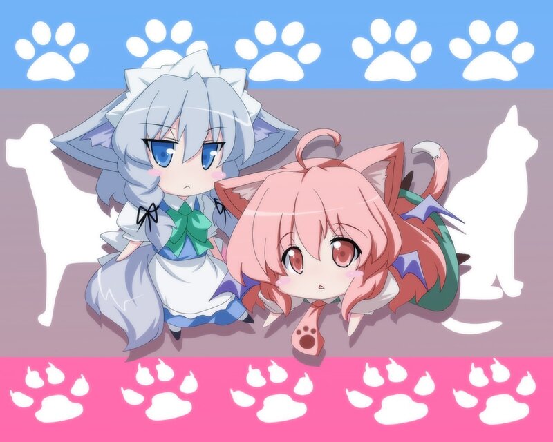 two anime girls with animal ears