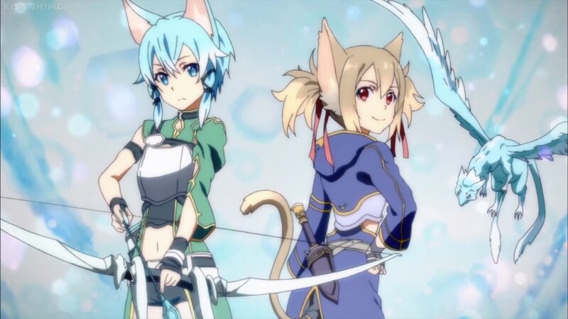Two Anime Girls with Animal Ears — Blue