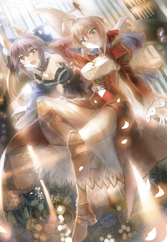 Two Anime Girls with Animal Ears — Brown, Dramatic