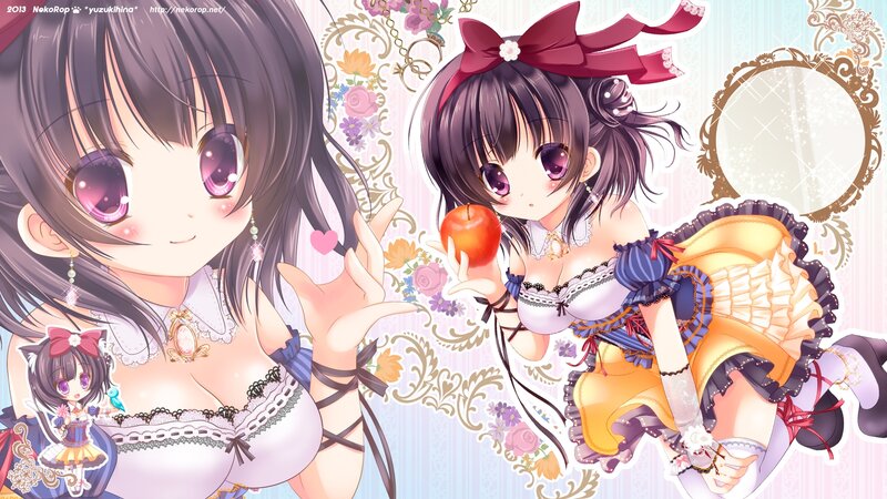 Two Anime Girls with Apple