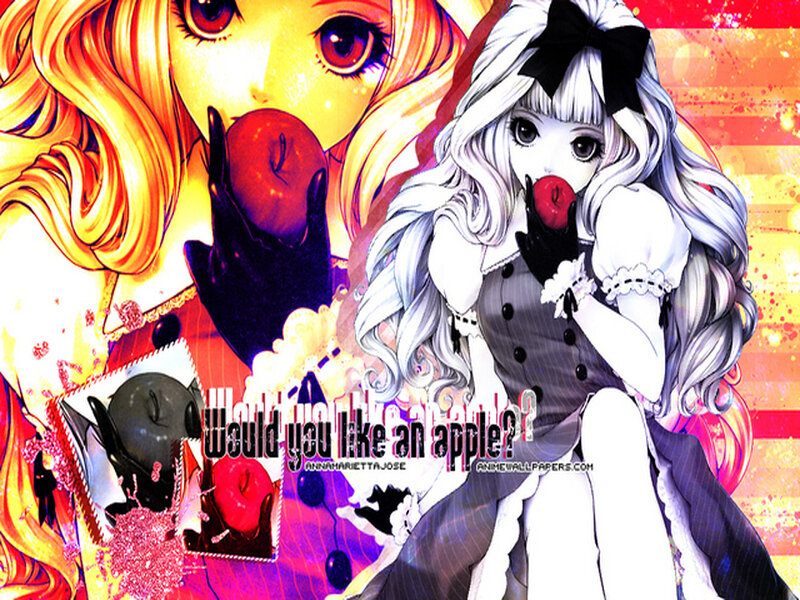Two Anime Girls with Apples