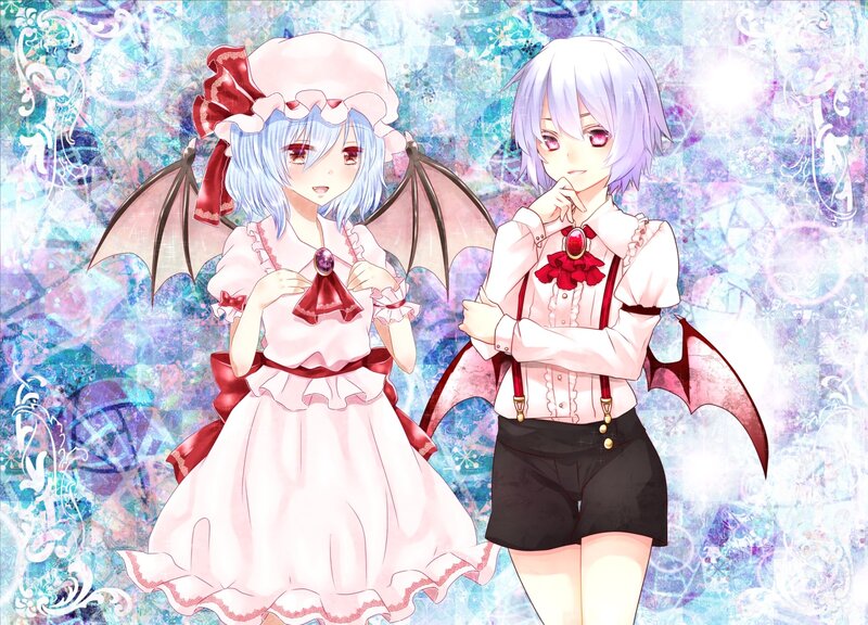 Two anime girls with bat wings