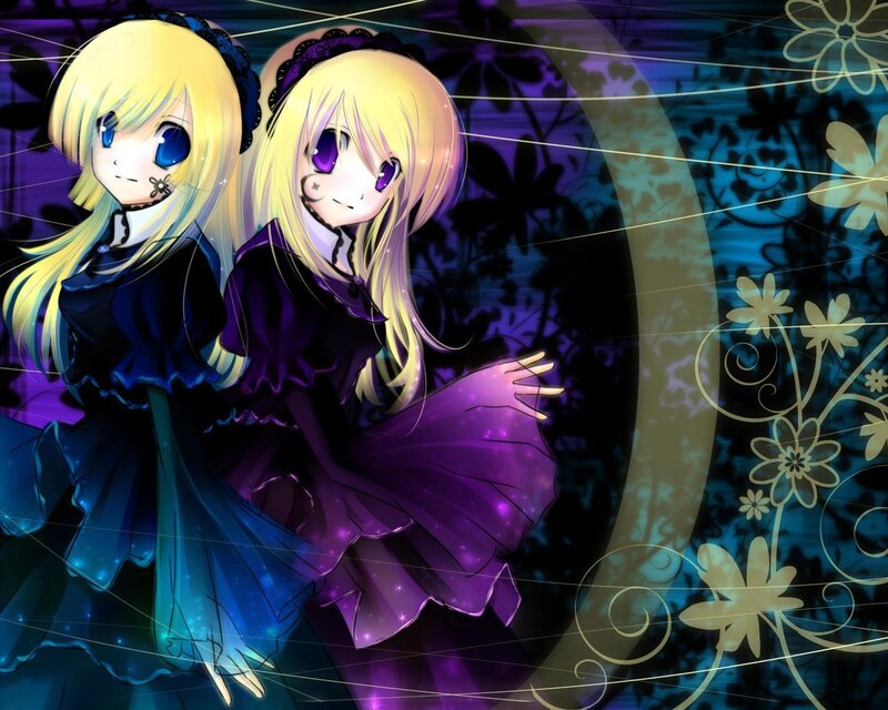 Two anime girls with blonde hair