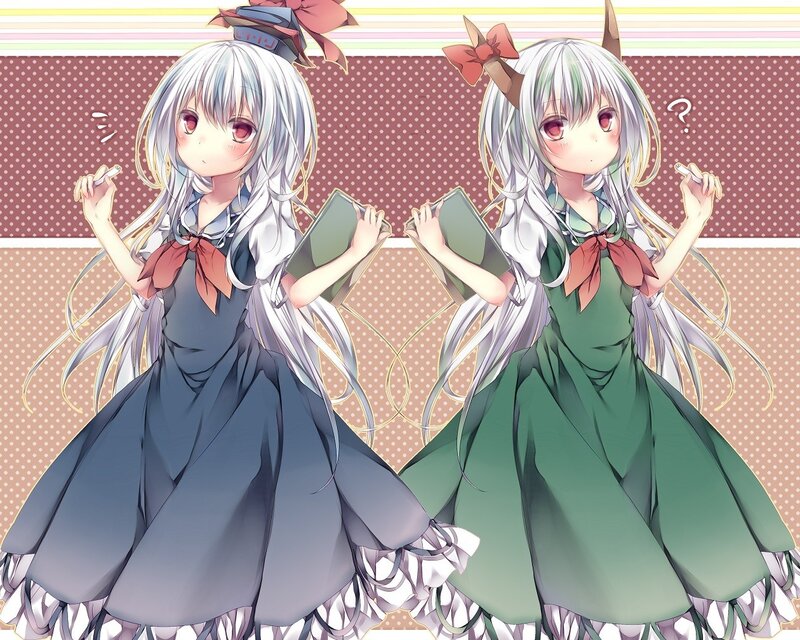 Two anime girls with books