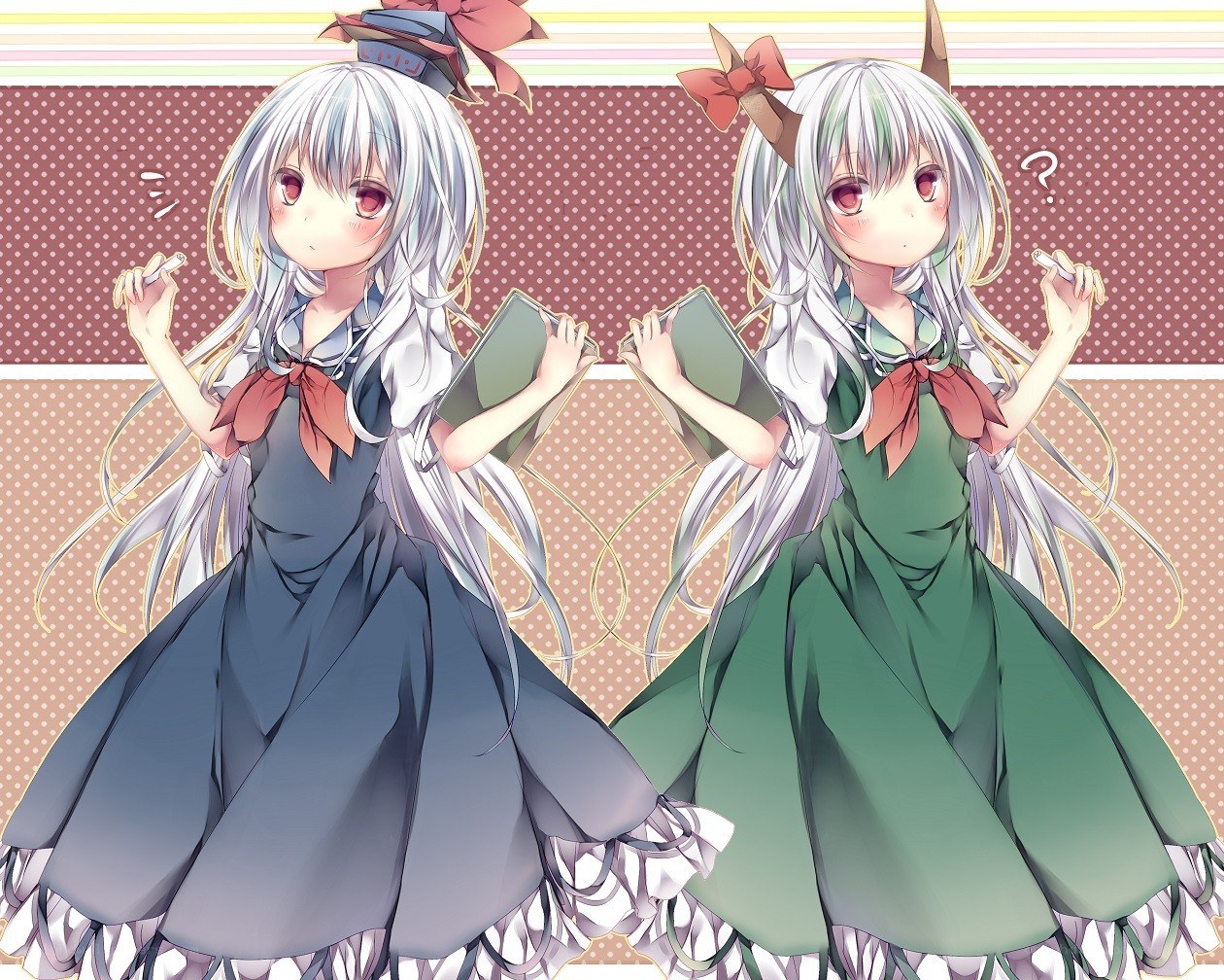 Two anime girls with books