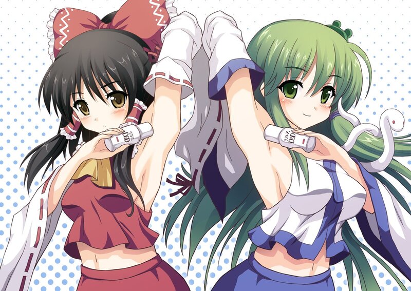 Two anime girls with bottles