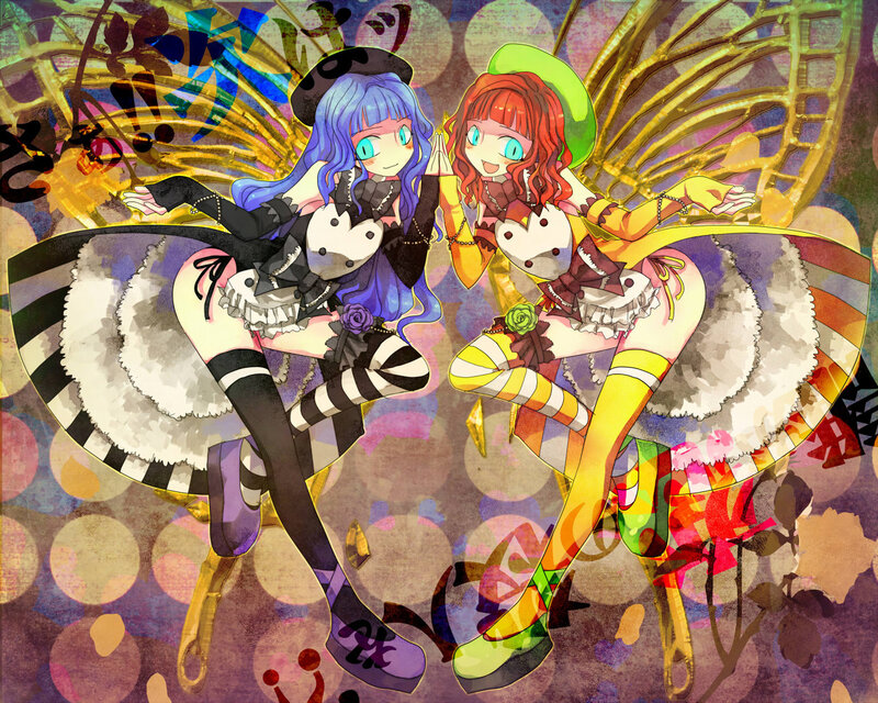 Two anime girls with butterfly wings