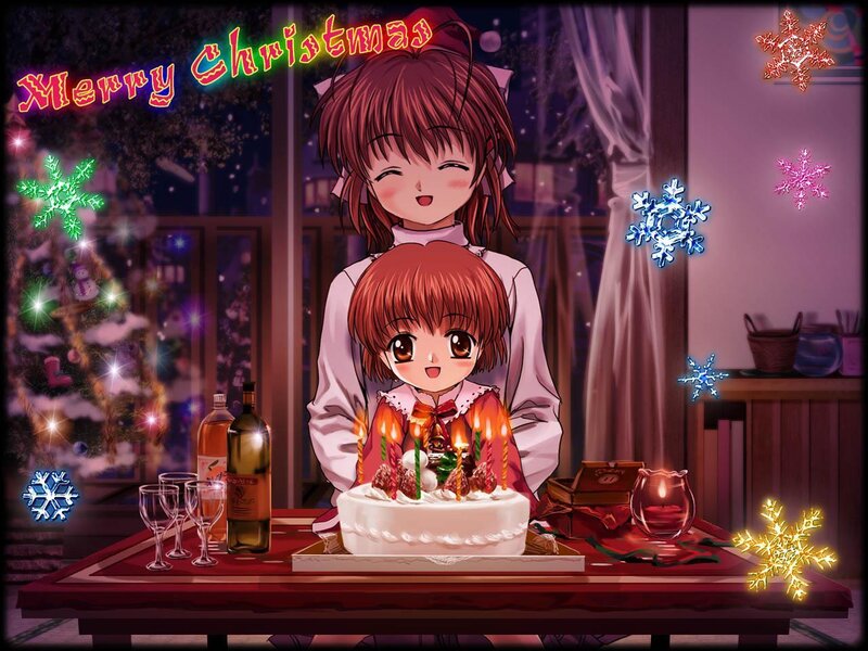 Two Anime Girls with Cake