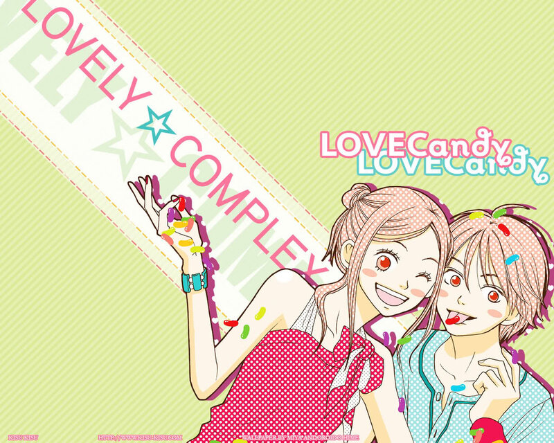 Two Anime Girls with Candy — Green, Playful