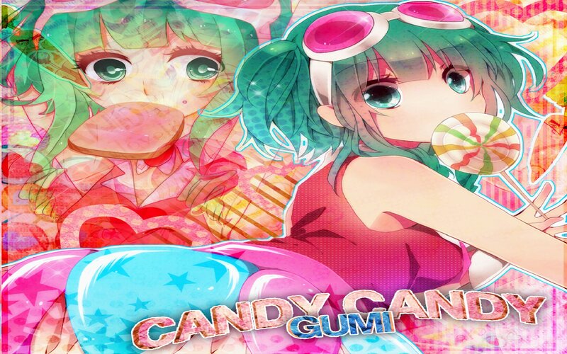 Two Anime Girls with Candy — Pink