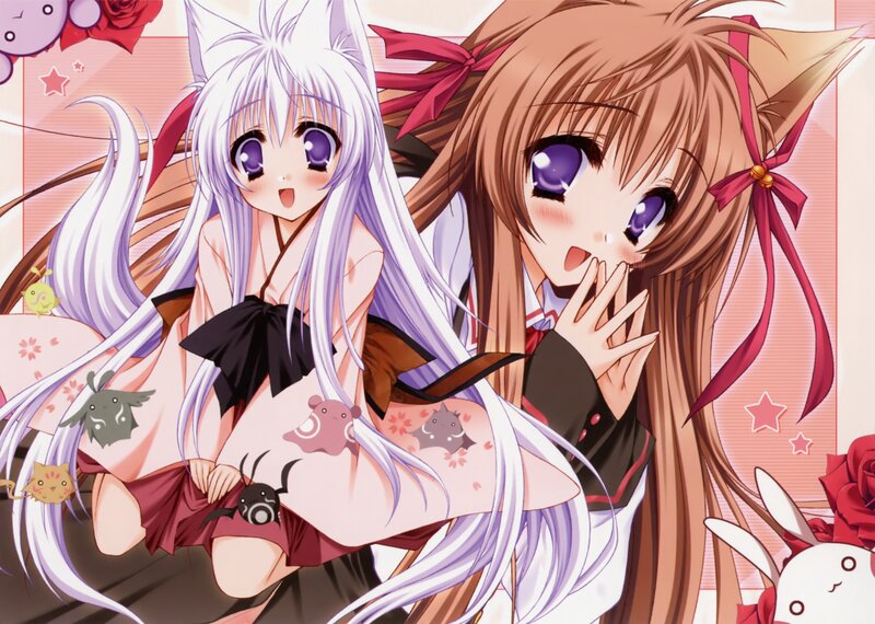 Two anime girls with cat ears