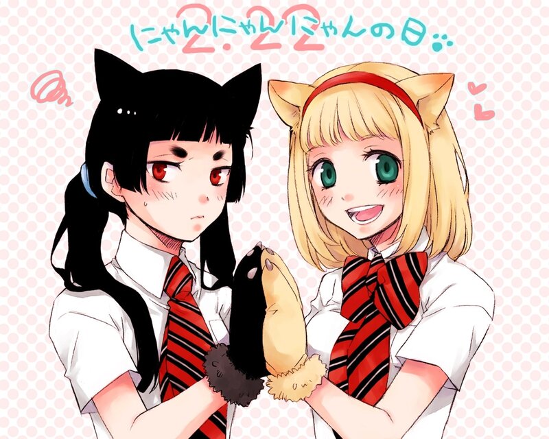 Two anime girls with cat ears