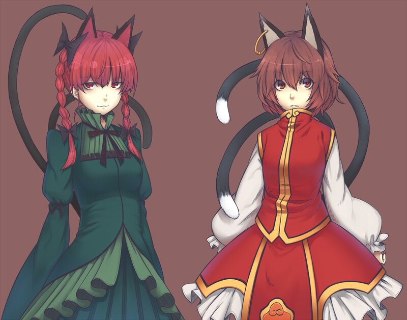 two anime girls with cat ears