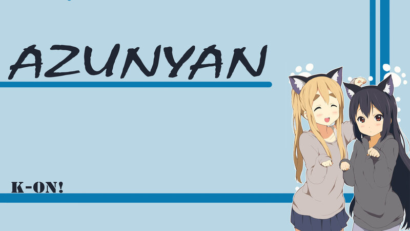 Two Anime Girls with Cat Ears — Light Blue