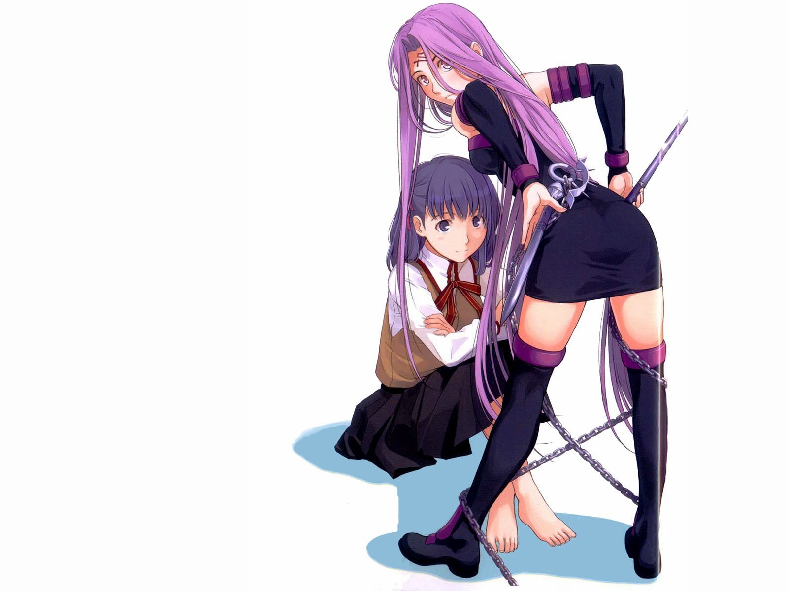 Two anime girls with chains