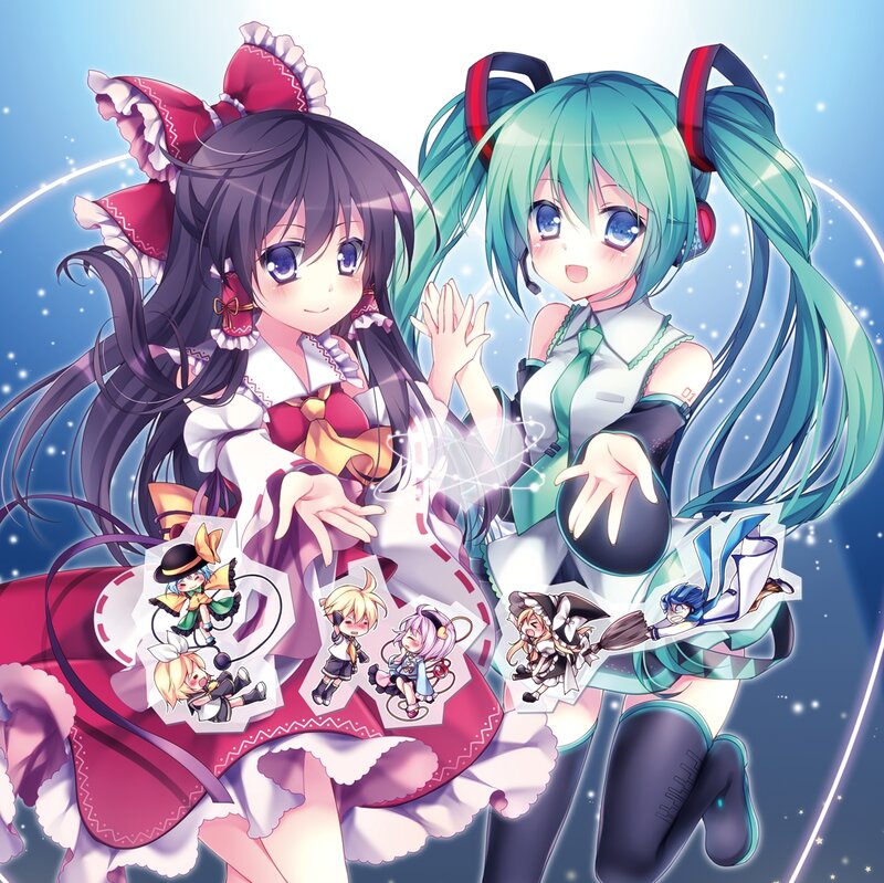 Two Anime Girls with Chibi Figures