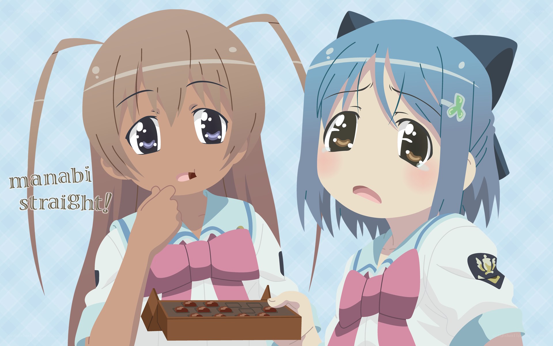 Two anime girls with chocolates