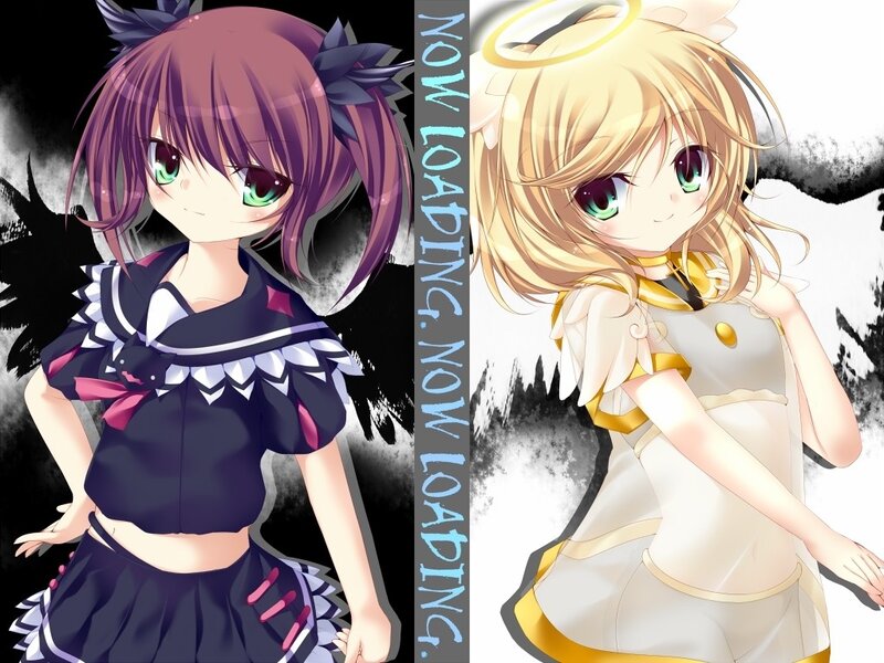 Two anime girls with contrasting themes