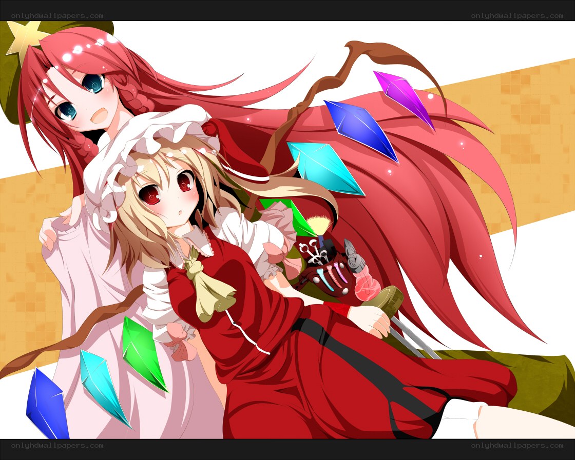 Two anime girls with crystals
