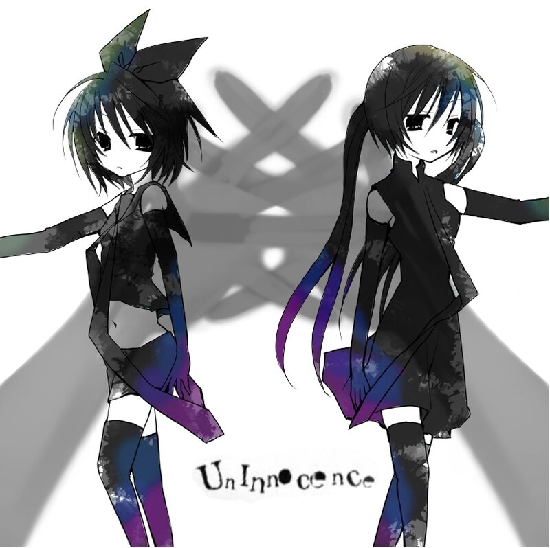 two anime girls with dark hair