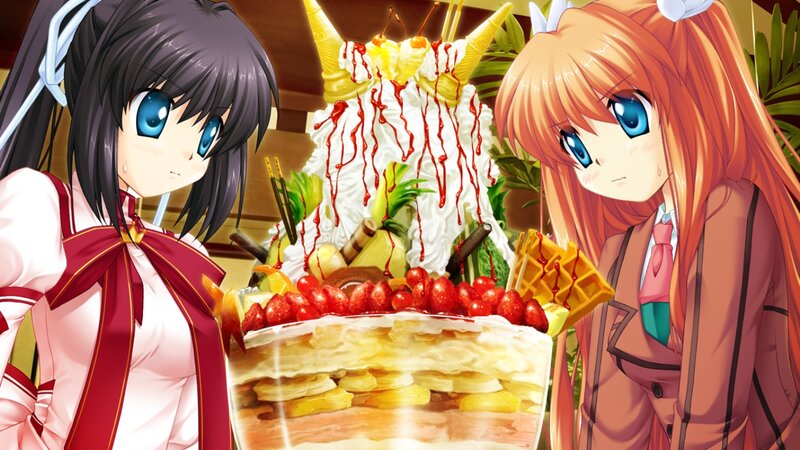 Two Anime Girls with Dessert