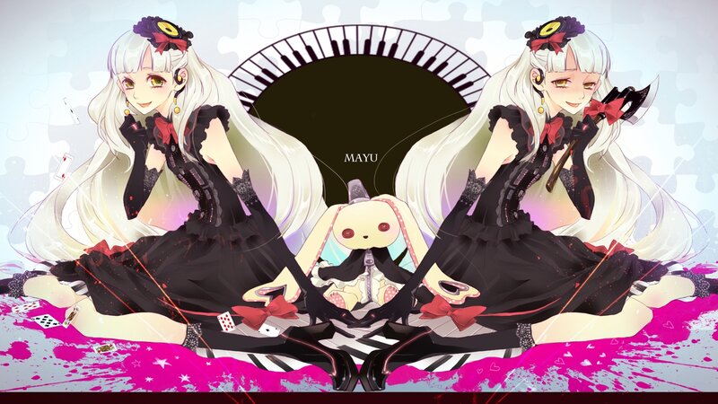 Two Anime Girls with Doll