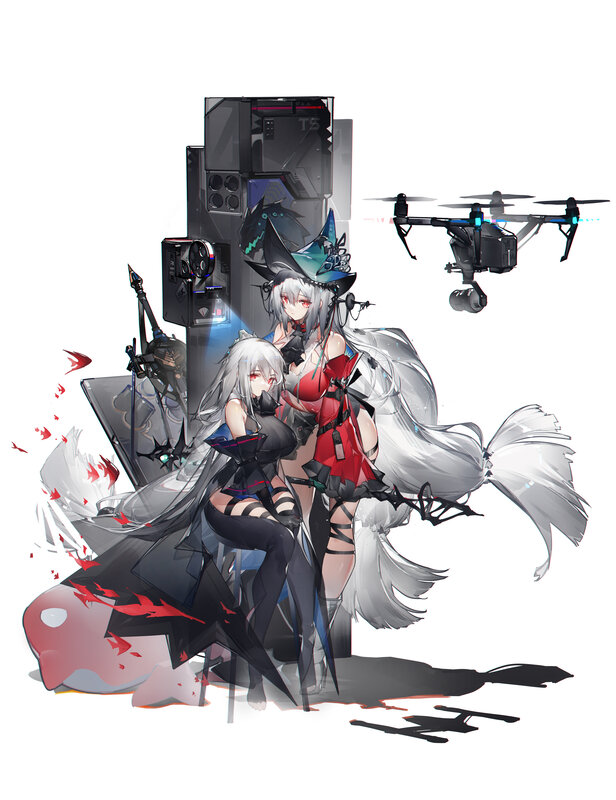 Two Anime Girls with Drones