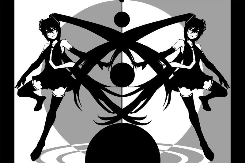 Two anime girls with eye symbol