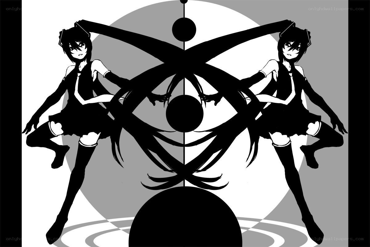 Two anime girls with eye symbol
