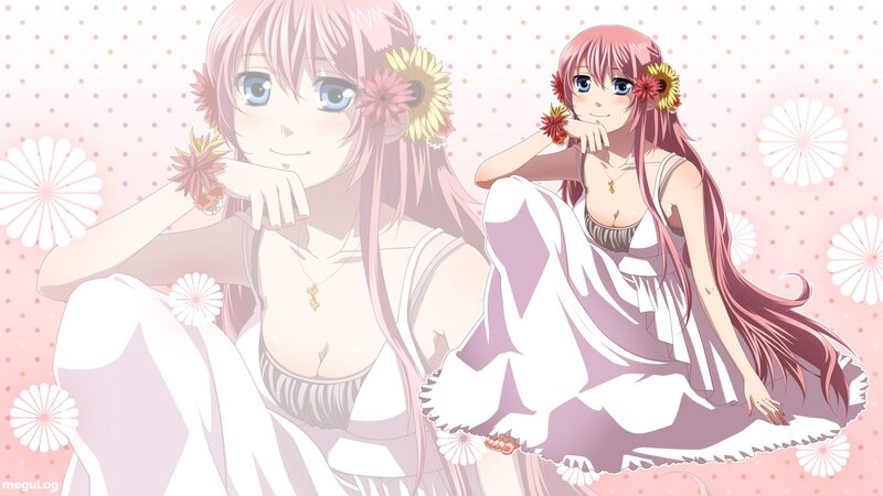 Two anime girls with flowers