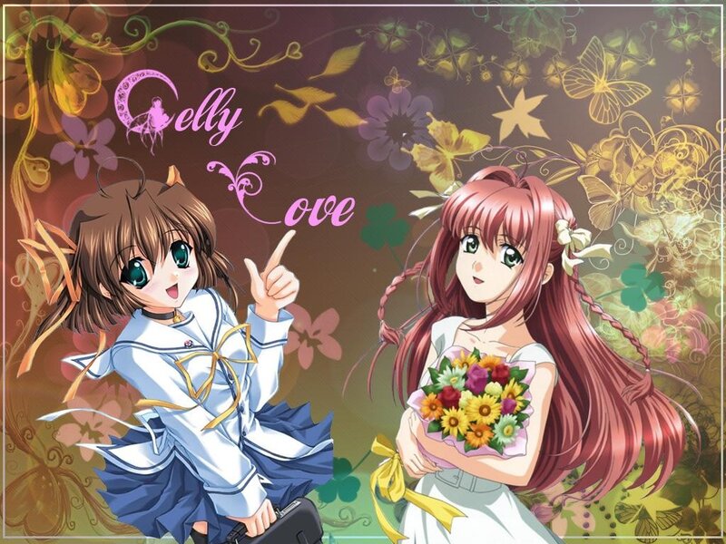 Two anime girls with flowers