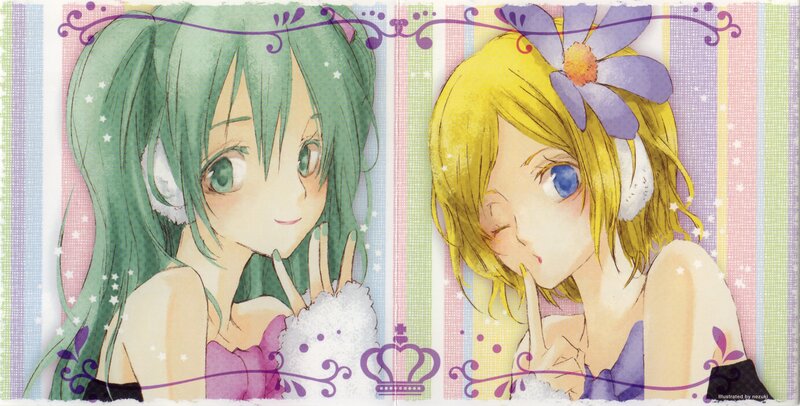 Two anime girls with flowers