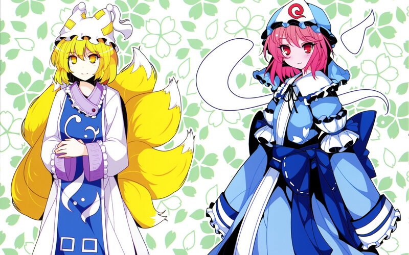 Two anime girls with fox tails