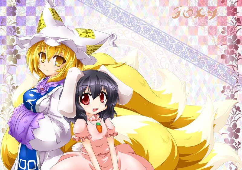 Two anime girls with fox tails