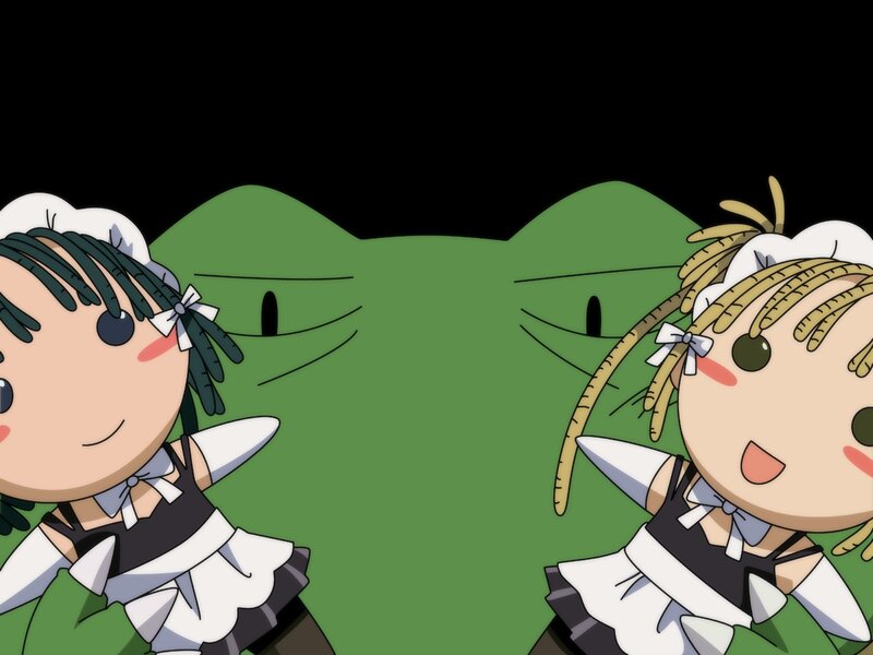 Two Anime Girls with Frog