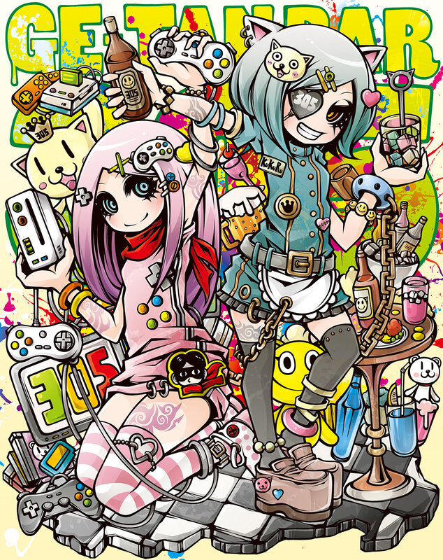 Two Anime Girls with Games