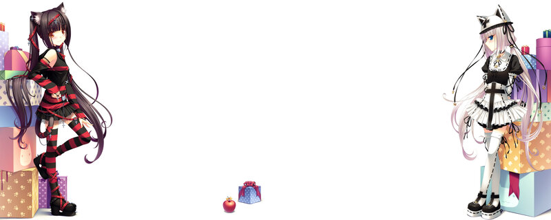 Two anime girls with gifts