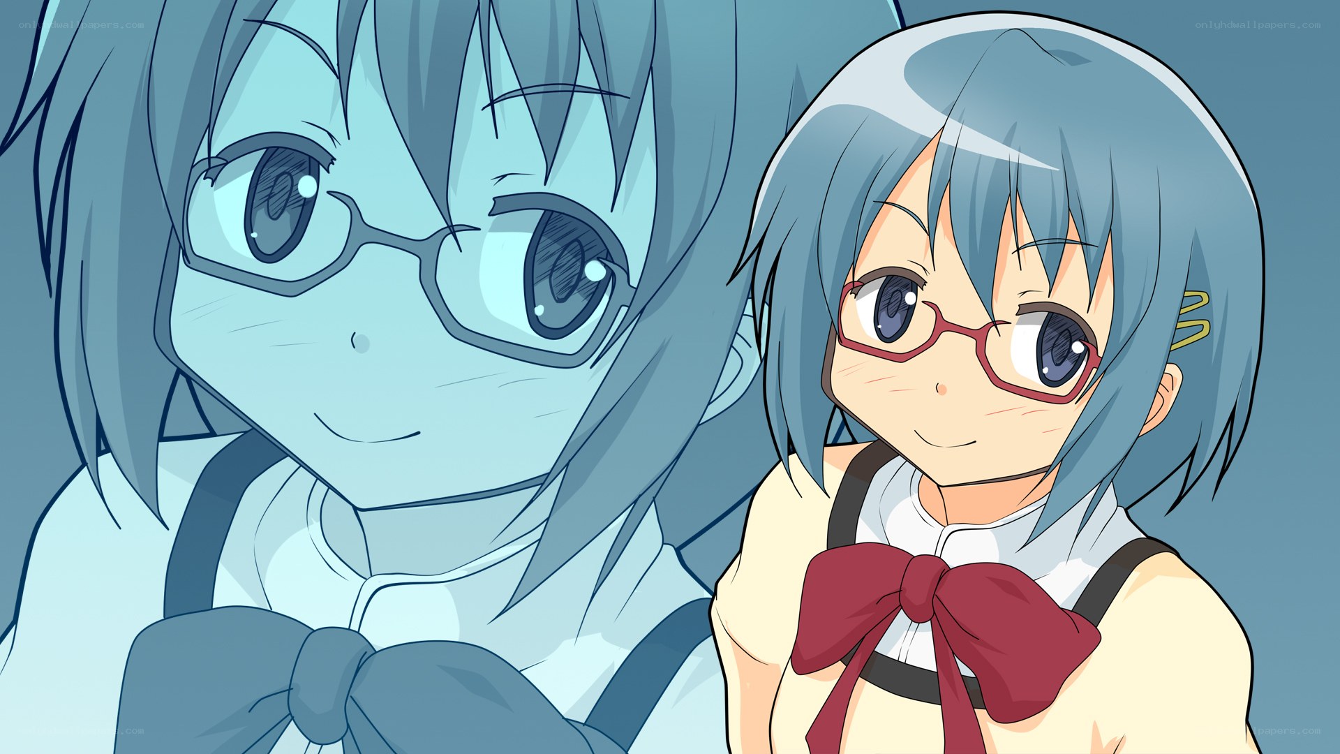 Two anime girls with glasses