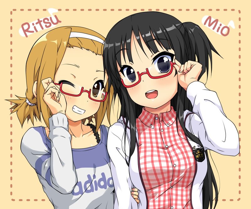 Two anime girls with glasses