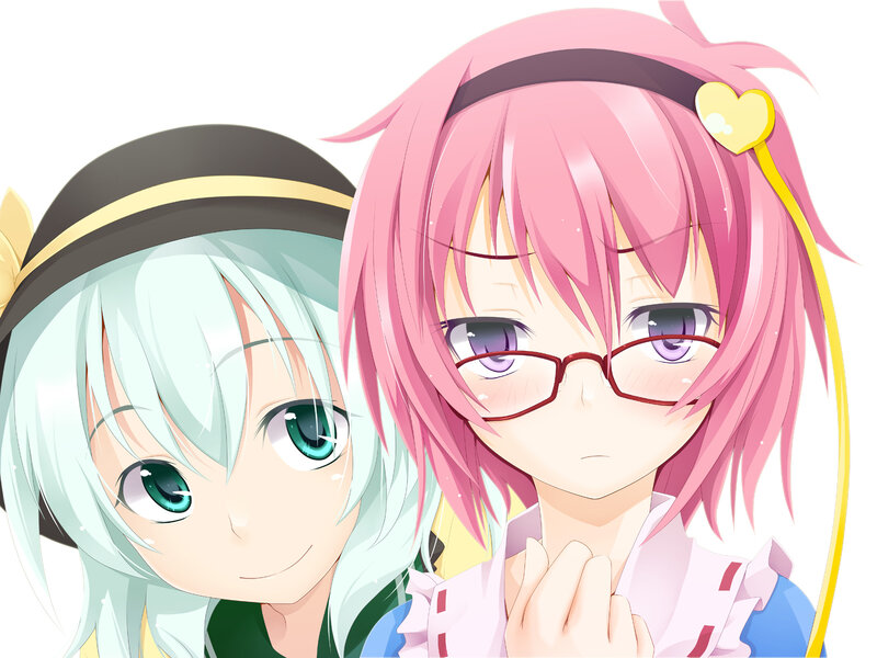 Two anime girls with glasses