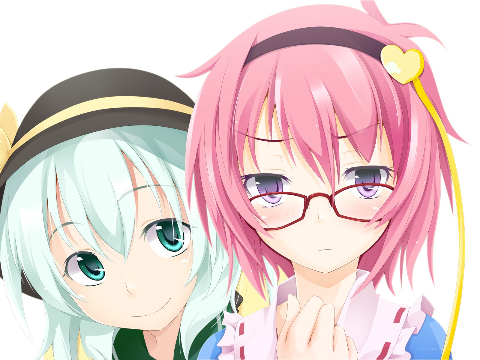 Two anime girls with glasses