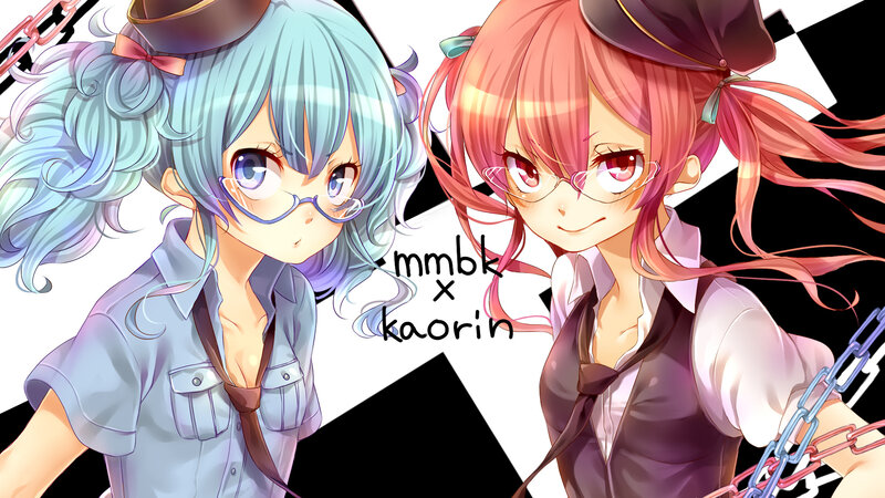 Two anime girls with glasses