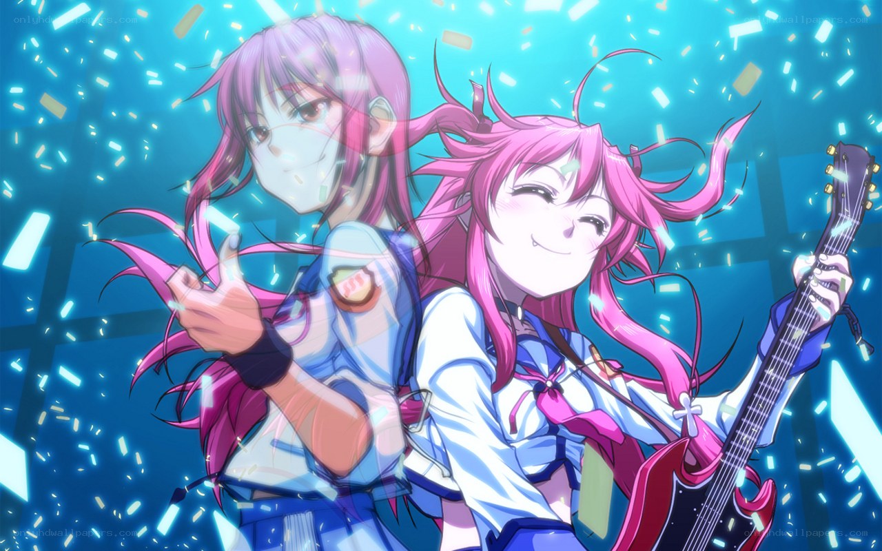 Two anime girls with guitar
