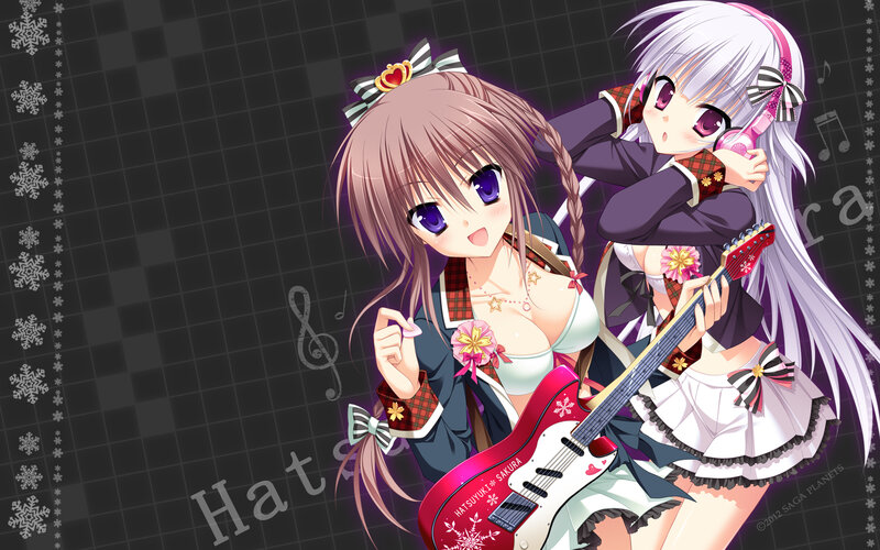 Two Anime Girls with Guitar — Purple