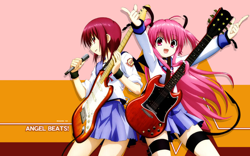 Two Anime Girls with Guitars — Pink, Energetic