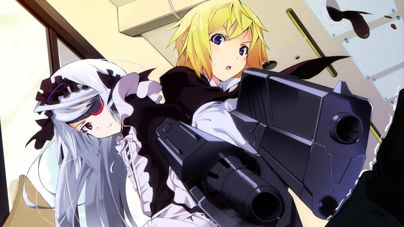 Two Anime Girls with Gun