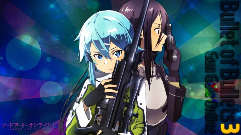 Two Anime Girls with Guns — Blue, Dramatic, Blue Hair